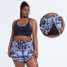 Wholesale Plus Size Women Short Sets Camo Print Exercise Running Clothing Oversize 3Xl 4Xl Activewear